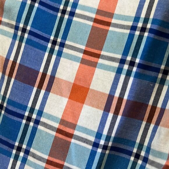 Lee Baby Boy 18 Months Orange Blue White Plaid LS Button Down Shirt - Picture 6 of 14
